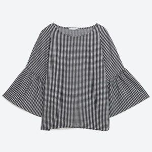 ZARA gingham blouse